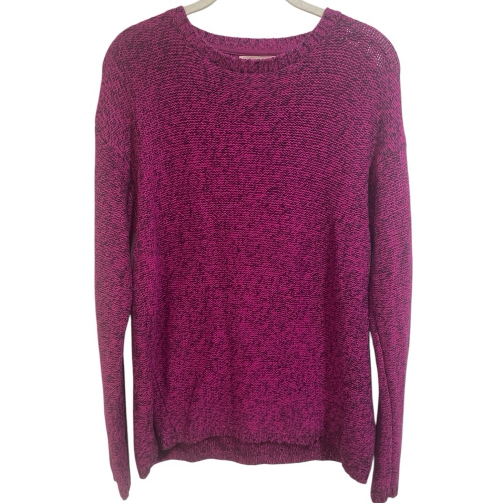 Philosophy Magenta Black Marbled Crew Neck Sweater Size Medium - Picture 4 of 10